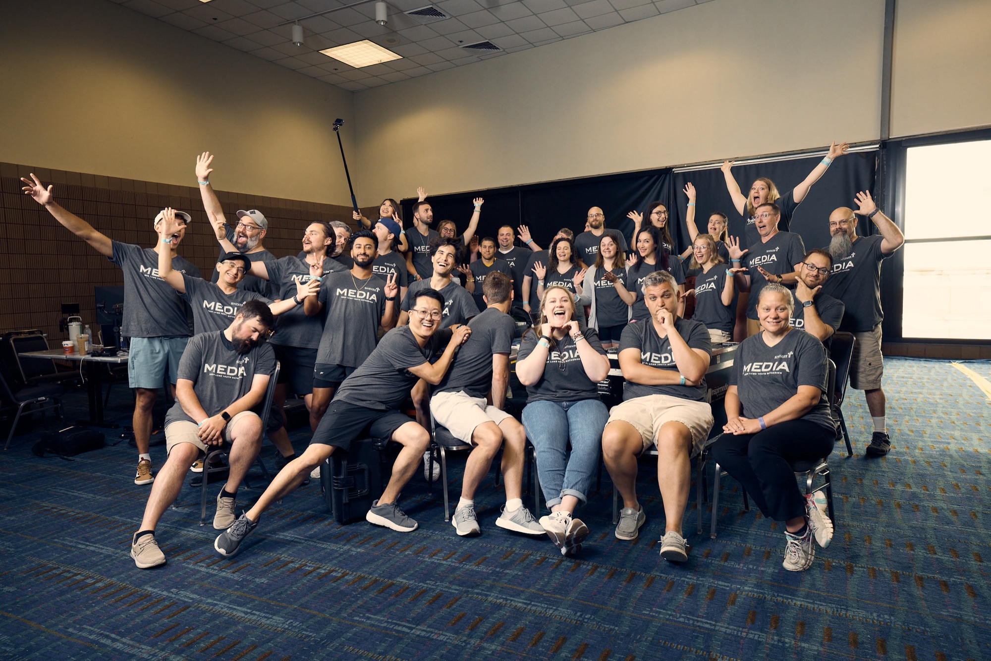 The video creative team Arron led for a gathering of more than 22,000 people in New Orleans
